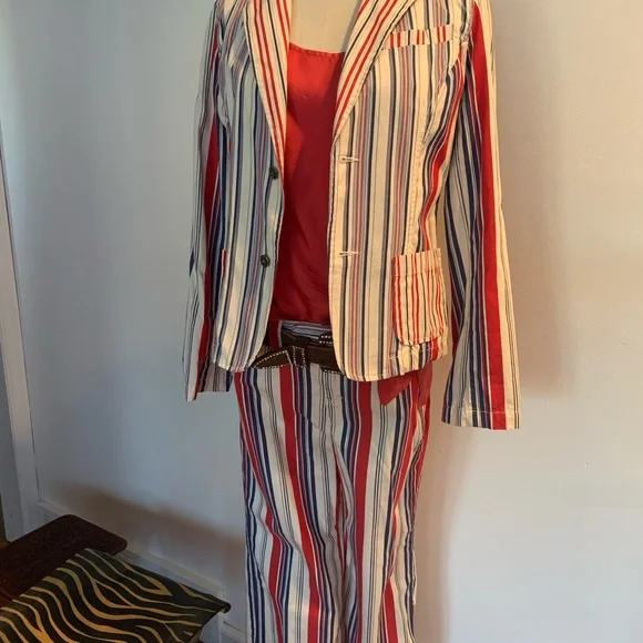 Rare vintage Tommy Hilfiger striped jacket & matching pants - Picture 6 of 9